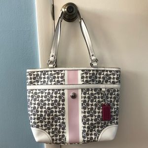 COACH Chelsea Heritage Stripe Signature Tote